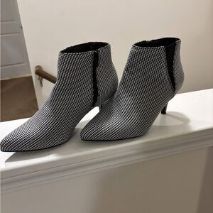 Stylish Black and White Ankle Boots